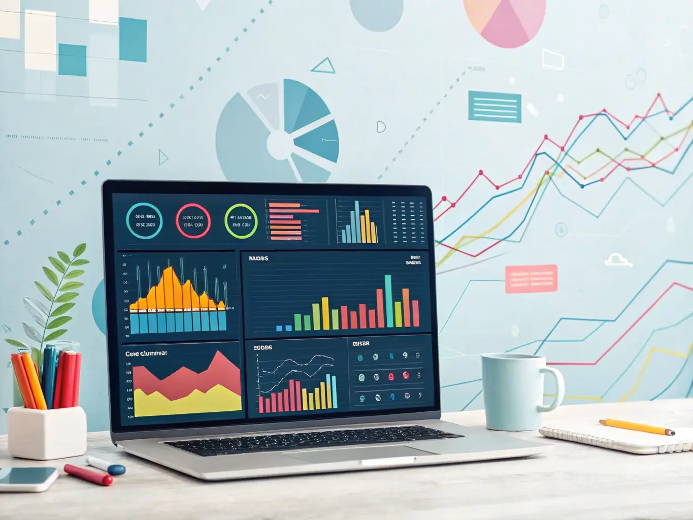 An advanced analytics dashboard displaying real-time data and customizable reports, highlighting the insights provided by Usual Money's analytics tools for enterprise clients.